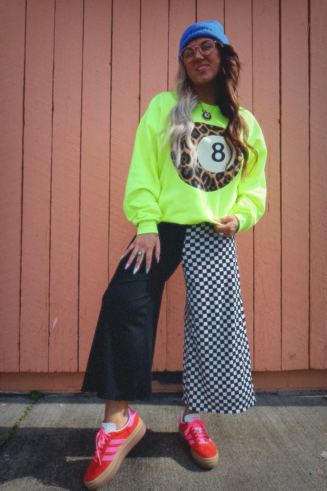 *Defective* Half & Half Cropped Pants - BLACK + WHITE