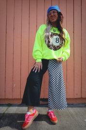 *Defective* Half & Half Cropped Pants - BLACK + WHITE