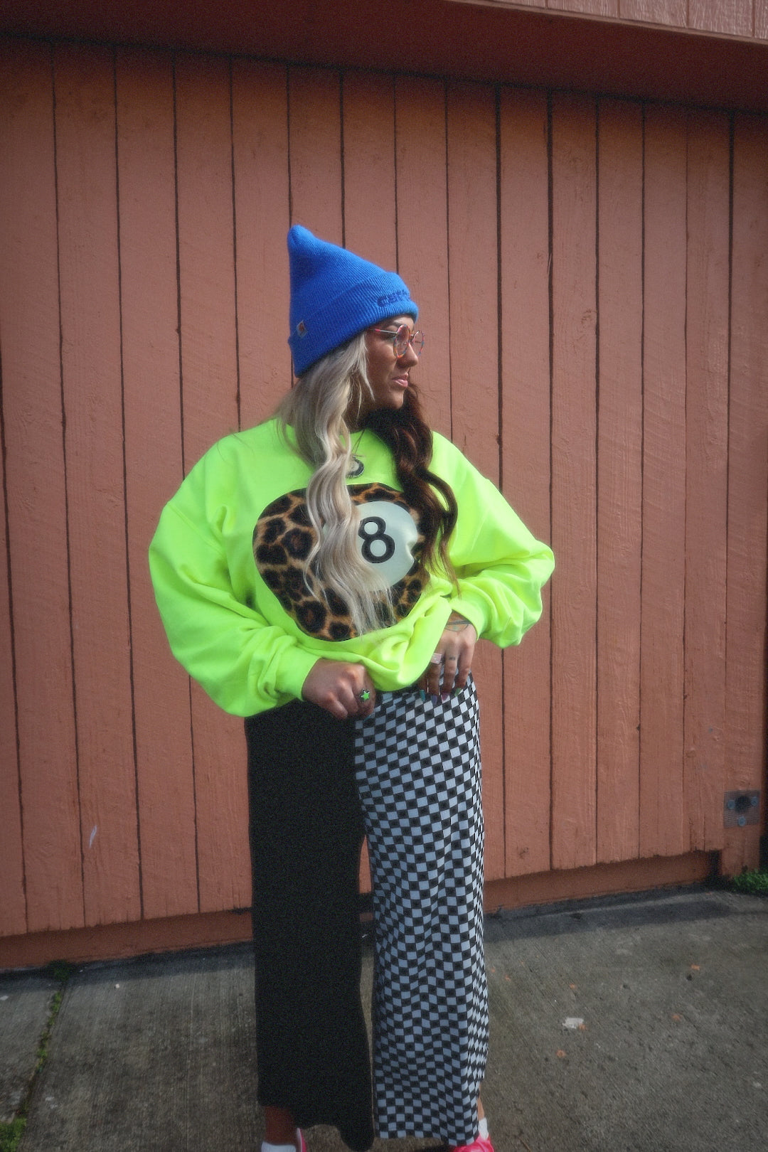 *Defective* Half & Half Cropped Pants - BLACK + WHITE