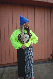 *Defective* Half & Half Cropped Pants - BLACK + WHITE