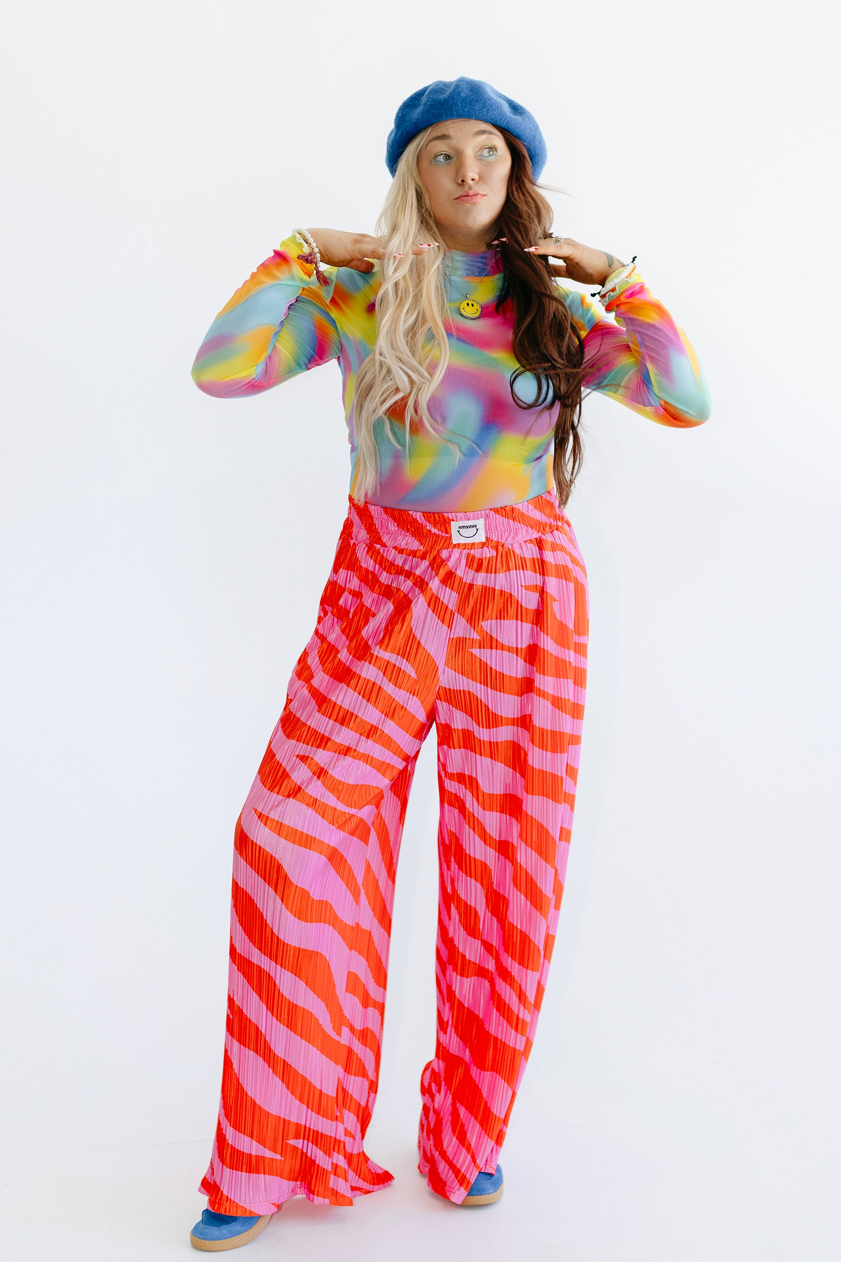 Zebra Heat Plissé Pants