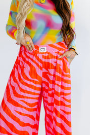 Zebra Heat Plissé Pants