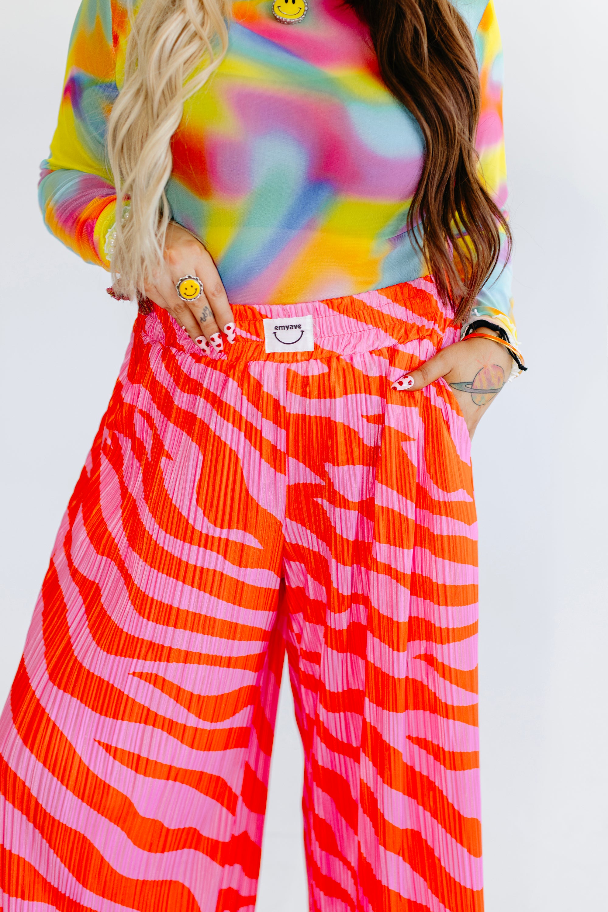 Zebra Heat Plissé Pants