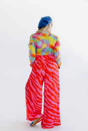 Technicolor Blur Mesh Top