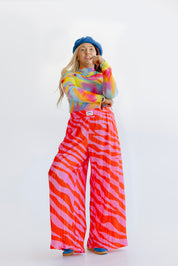 Zebra Heat Plissé Pants