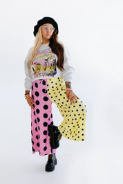 Polka Dot Pop Half & Half Cropped Pants