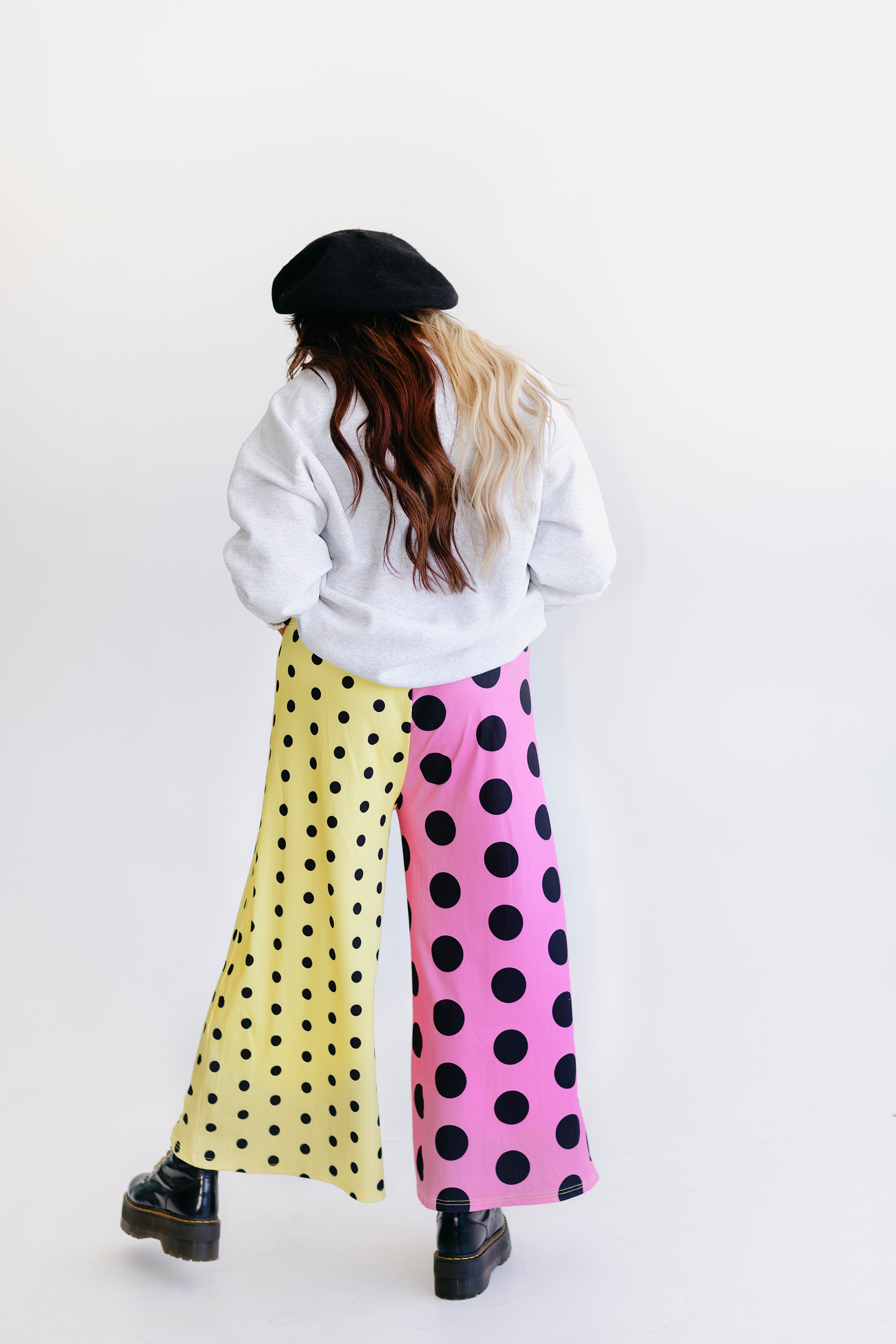 Polka Dot Pop Half & Half Cropped Pants