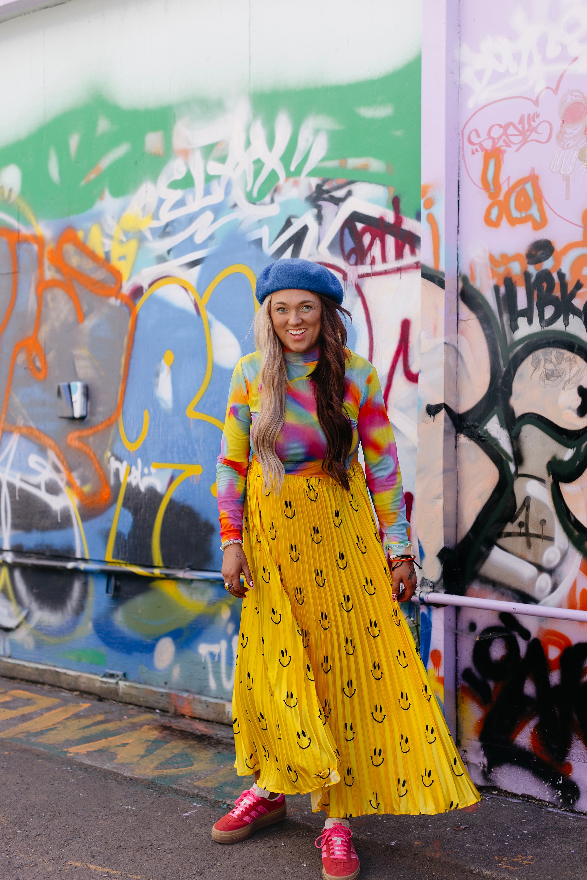 Happy To Be Here Smiley Pleated Skirt **RESTOCKED**