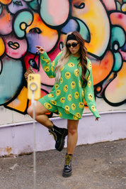 Made You Smile Green Knit Short Set