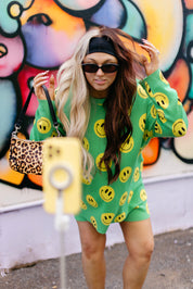 Made You Smile Green Knit Short Set