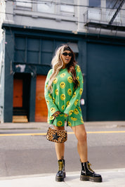 Made You Smile Green Knit Short Set