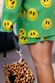 Made You Smile Green Knit Short Set