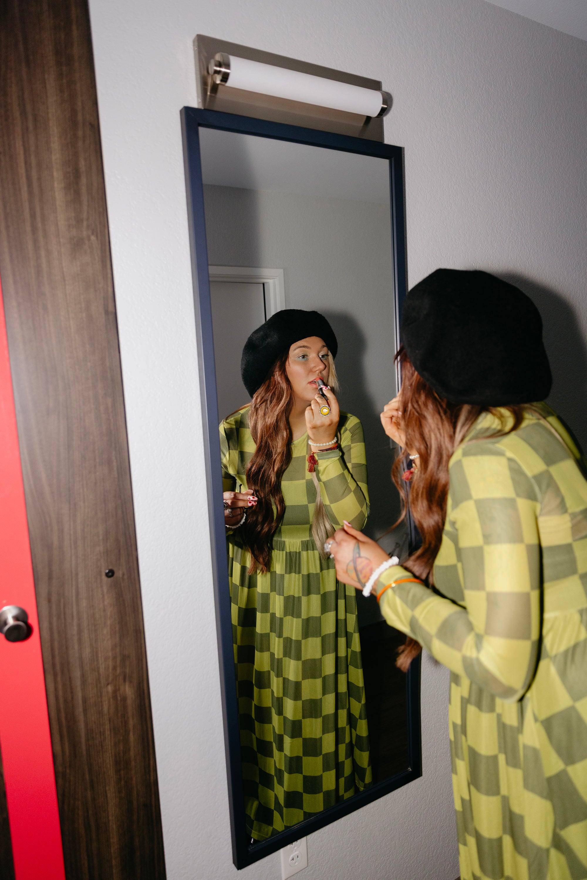 Grandma Green Checkered Mesh Dress **RESTOCKED**
