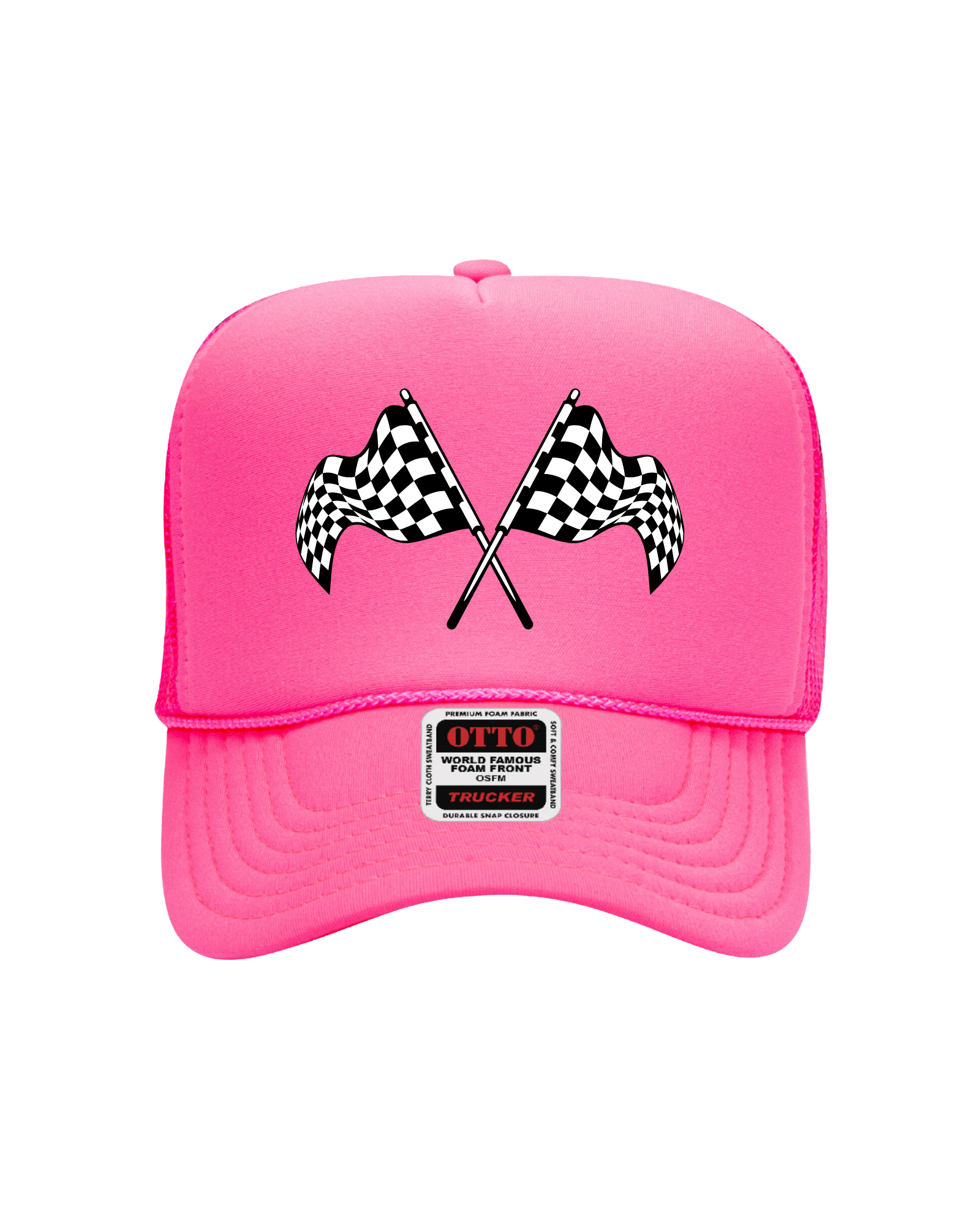 Finish Line Trucker Hat (Neon Pink)