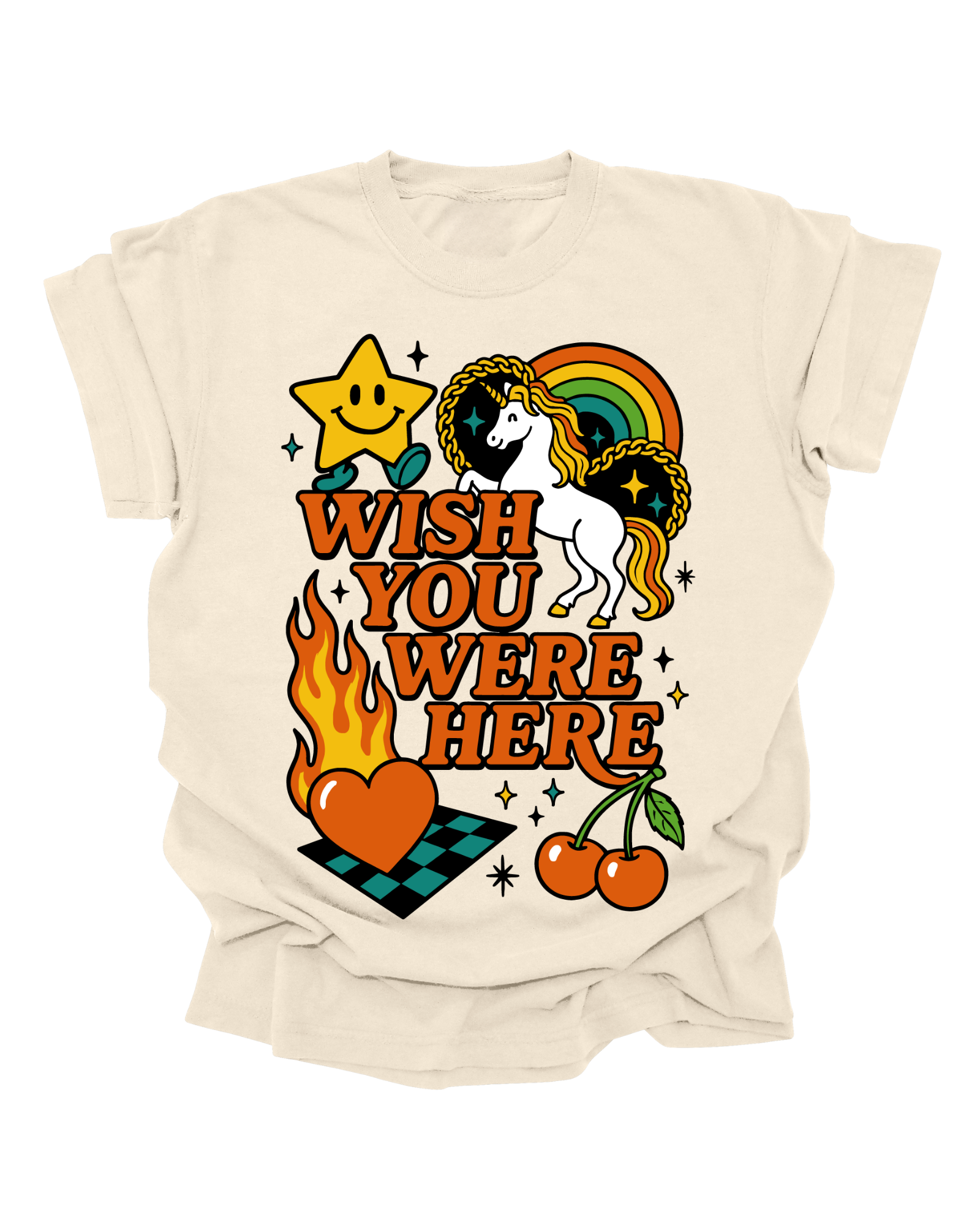 Wish You Were Here - Ivory Graphic Tee