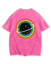 Get Lost - Pink Acid Wash Graphic Tee {Front + Back)