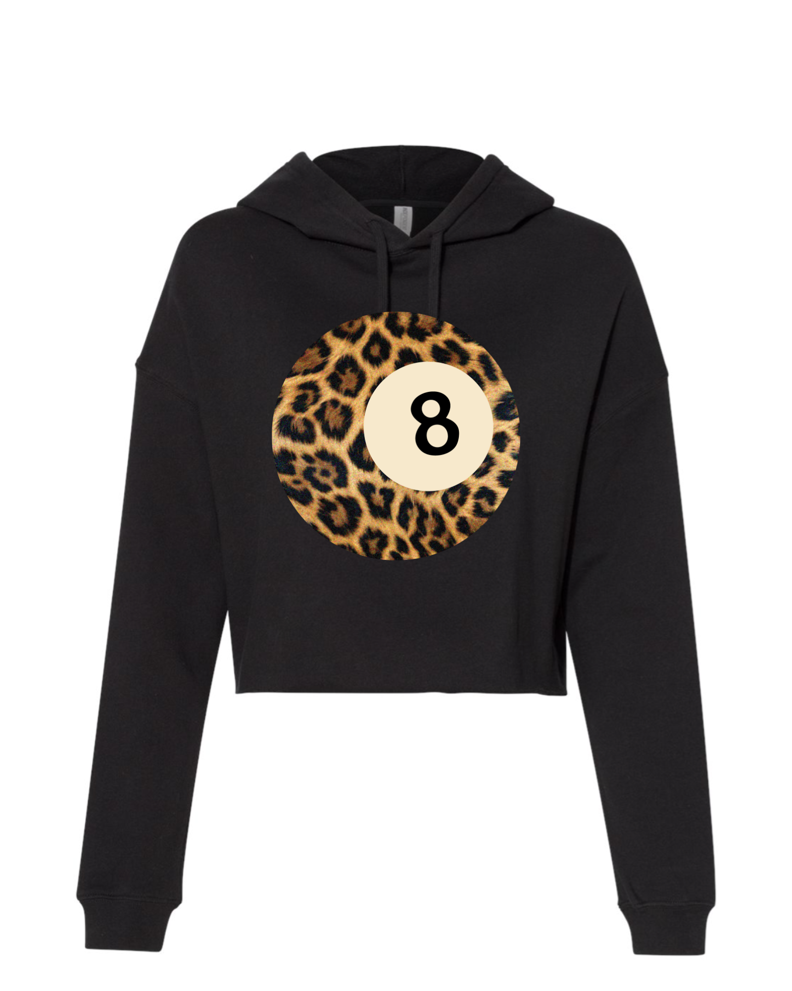 Fierce 8 Ball - Black Crop Graphic Hoodie