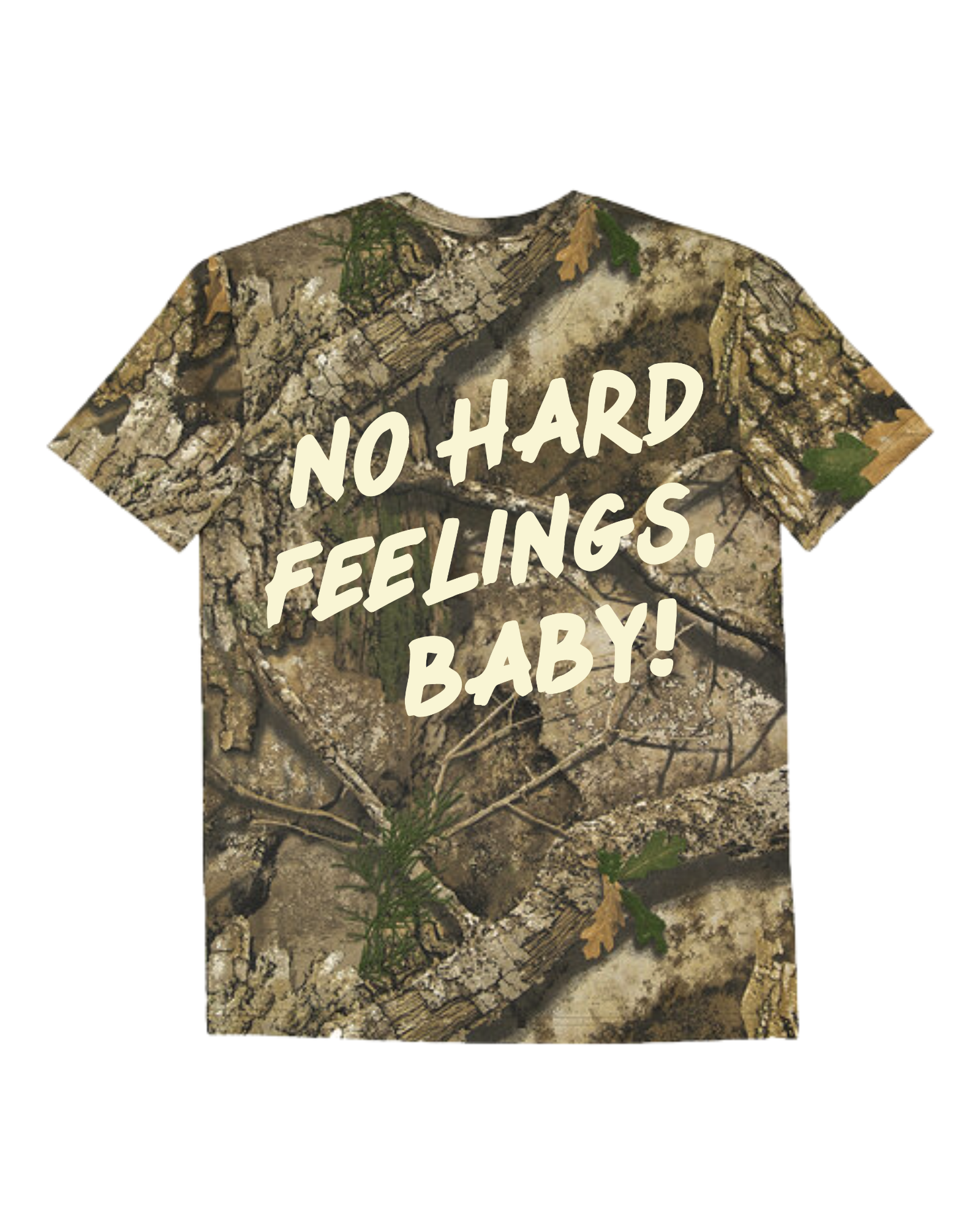 No Hard Feelings - Camo Graphic Tee (Front + Back)