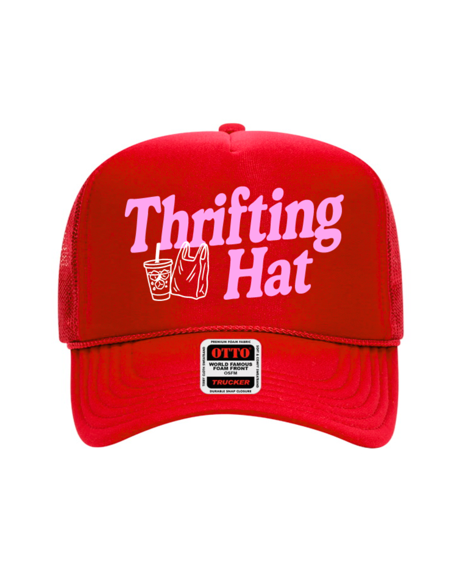 Thrifting Trucker Hat (Red)