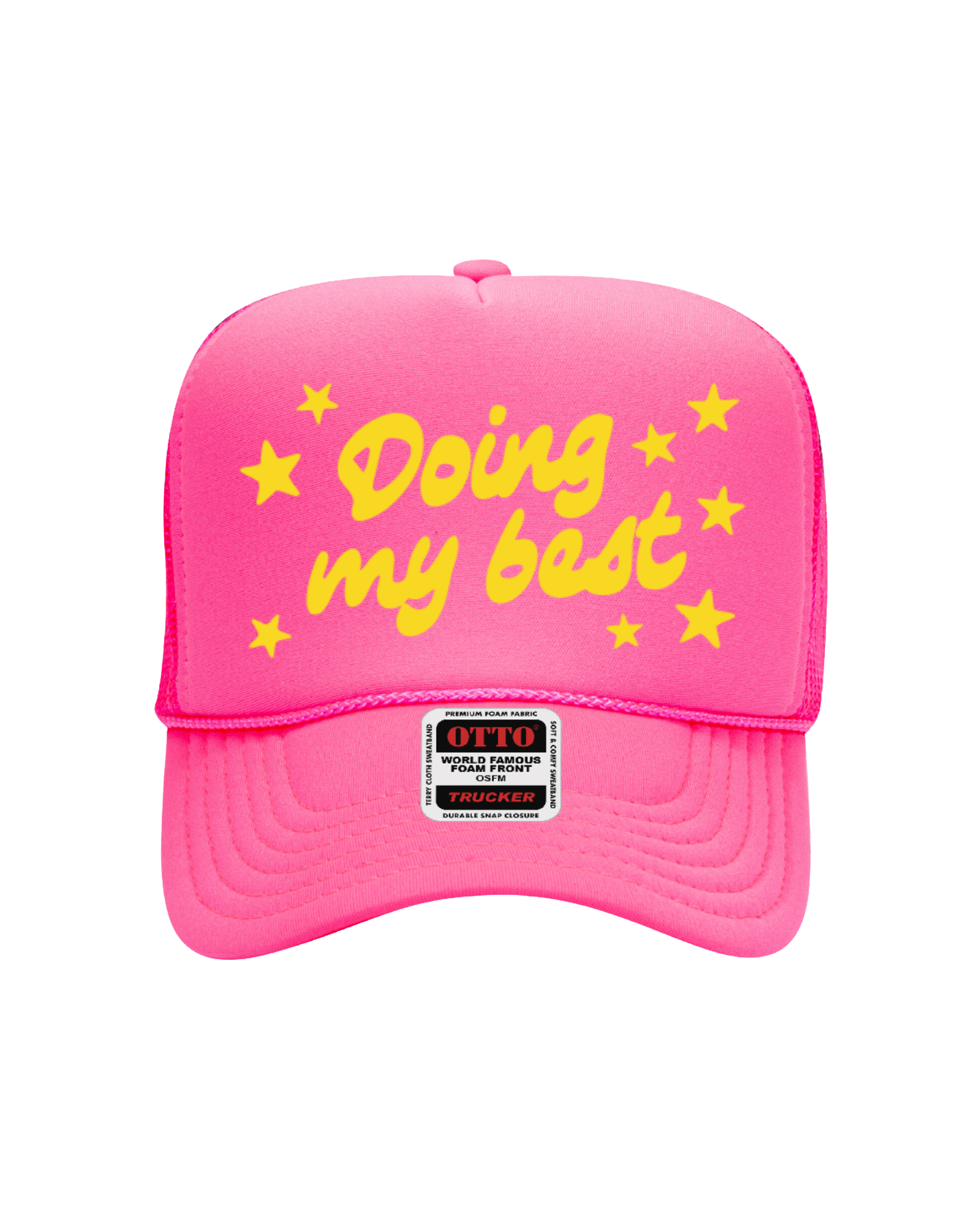 Doing My Best Trucker Hat (Neon Pink)