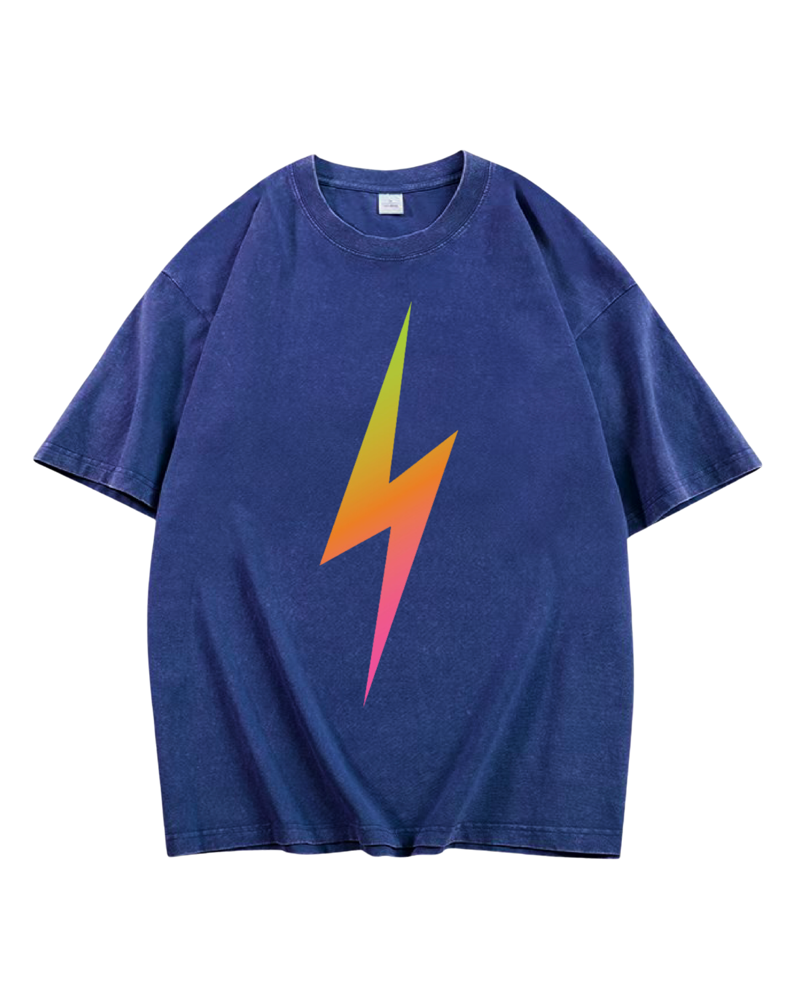 Lightning Bolt - Blue Acid Wash Graphic Tee