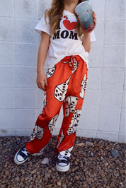 High Stakes Red Dice Satin Trousers - Kid Ave