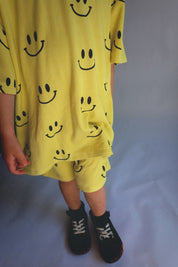 Happy To Be Here Oversized Smiley Shirt & Short Set (Kids)