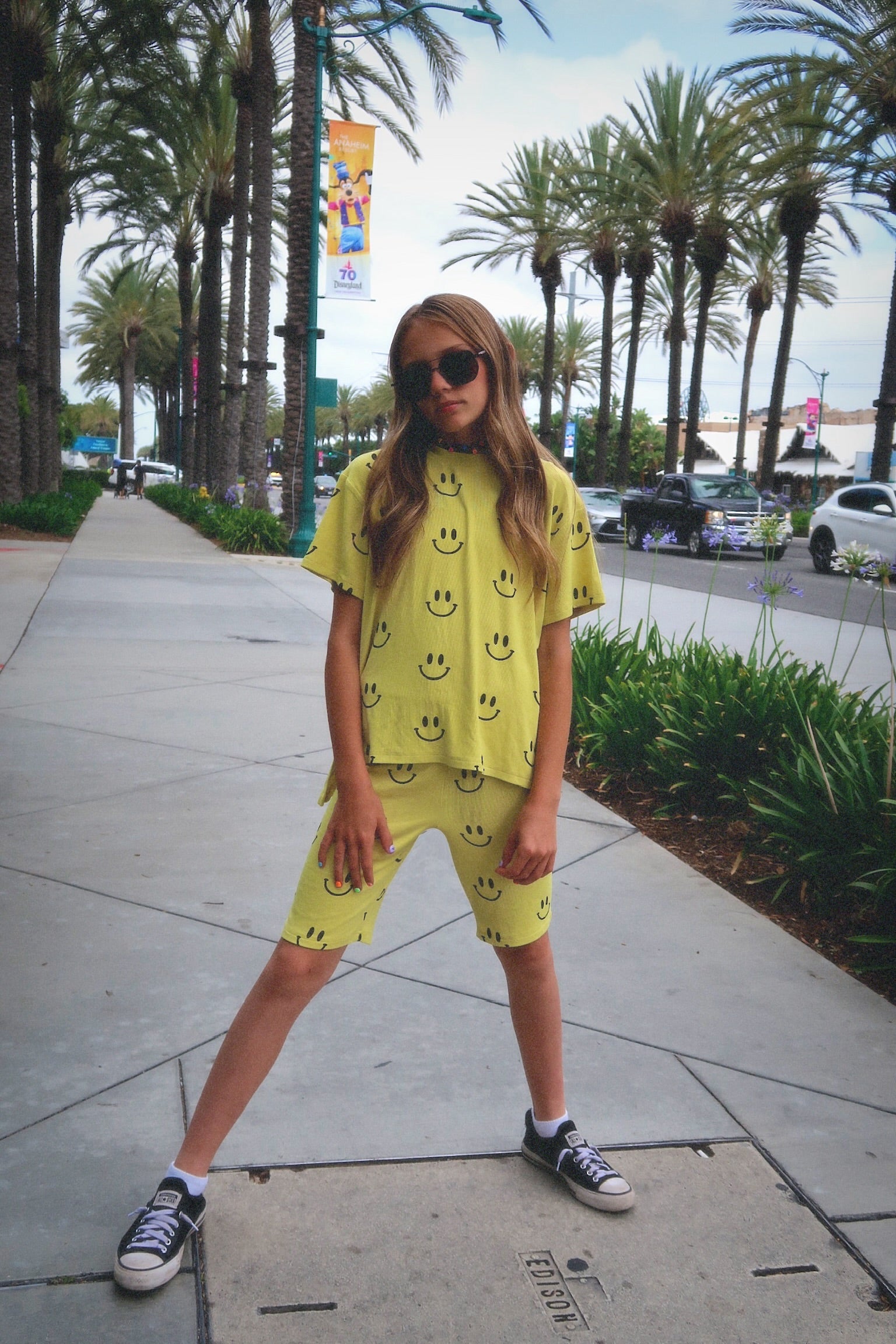 Happy To Be Here Oversized Smiley Shirt & Short Set (Kids)