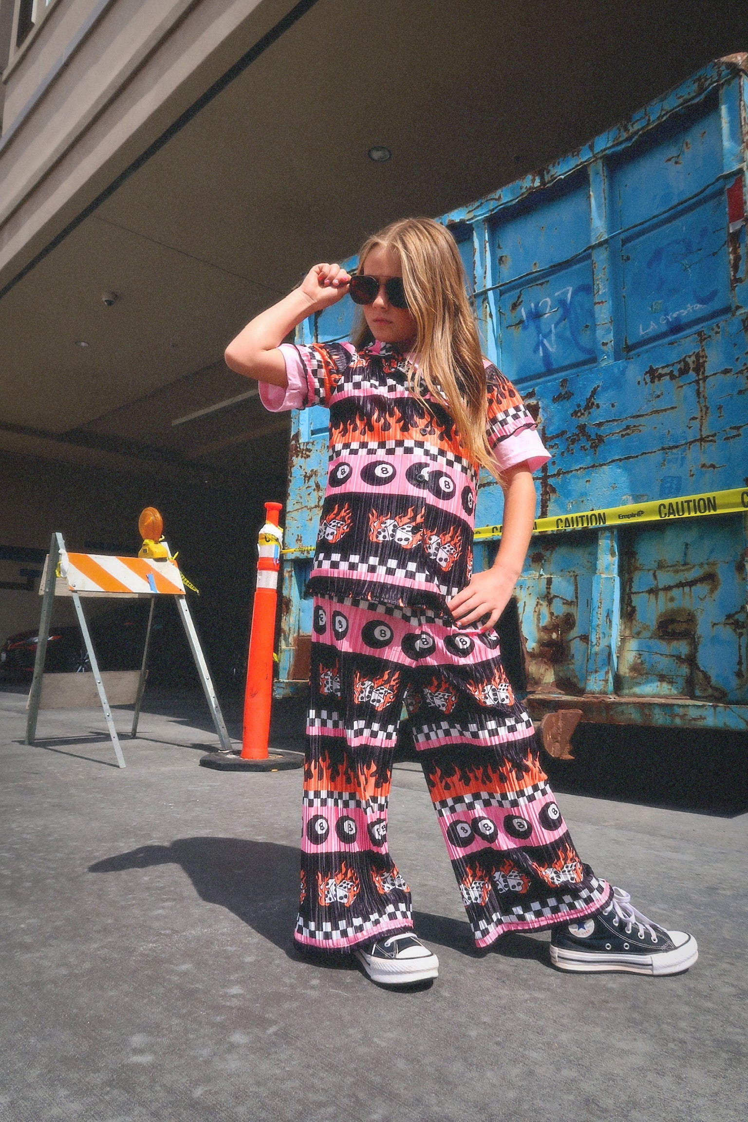 Sk8r Girl Short Sleeve Plissé Set - Kid Ave
