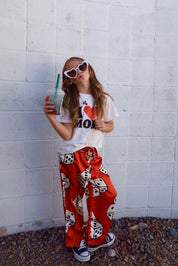 High Stakes Red Dice Satin Trousers - Kid Ave