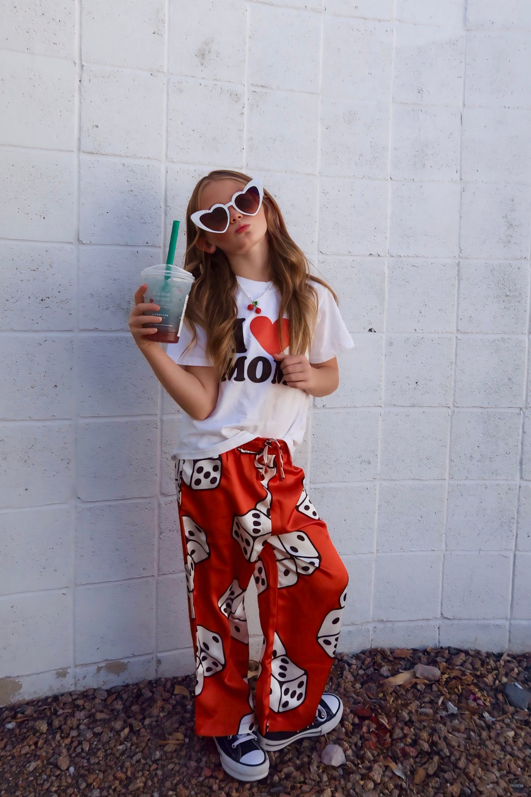 High Stakes Red Dice Satin Trousers - Kid Ave