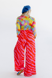 Zebra Heat Plissé Pants
