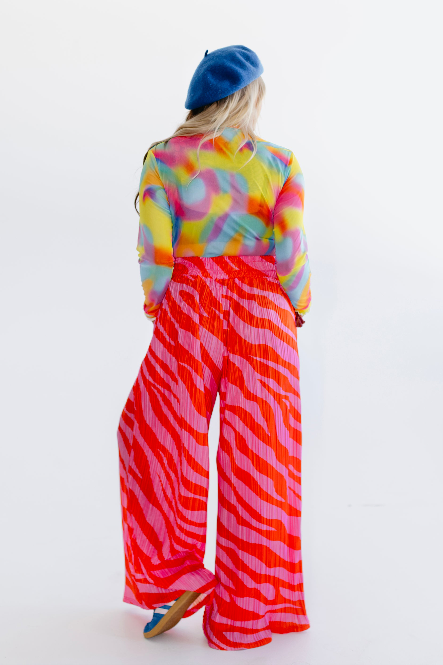 Zebra Heat Plissé Pants