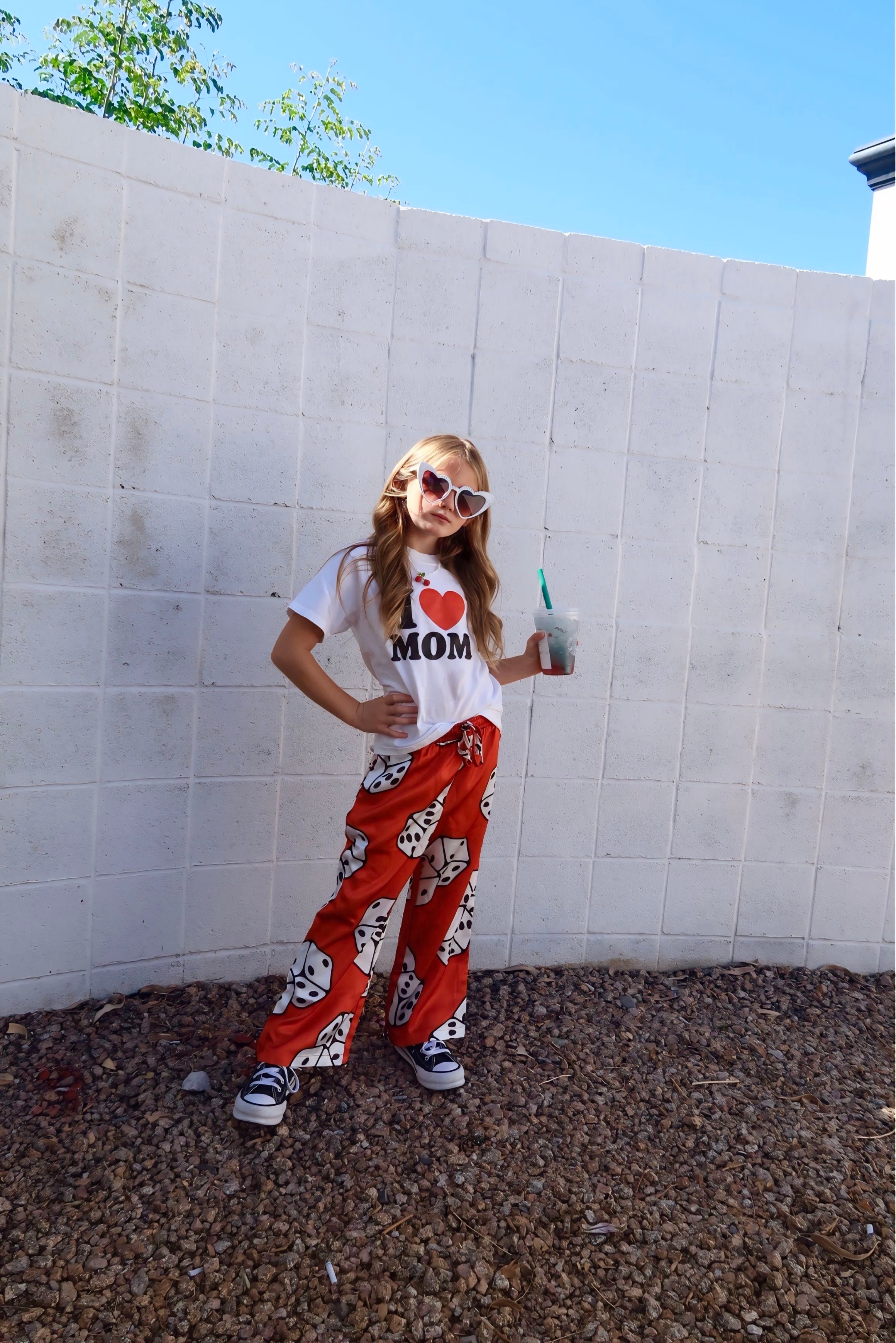 High Stakes Red Dice Satin Trousers - Kid Ave