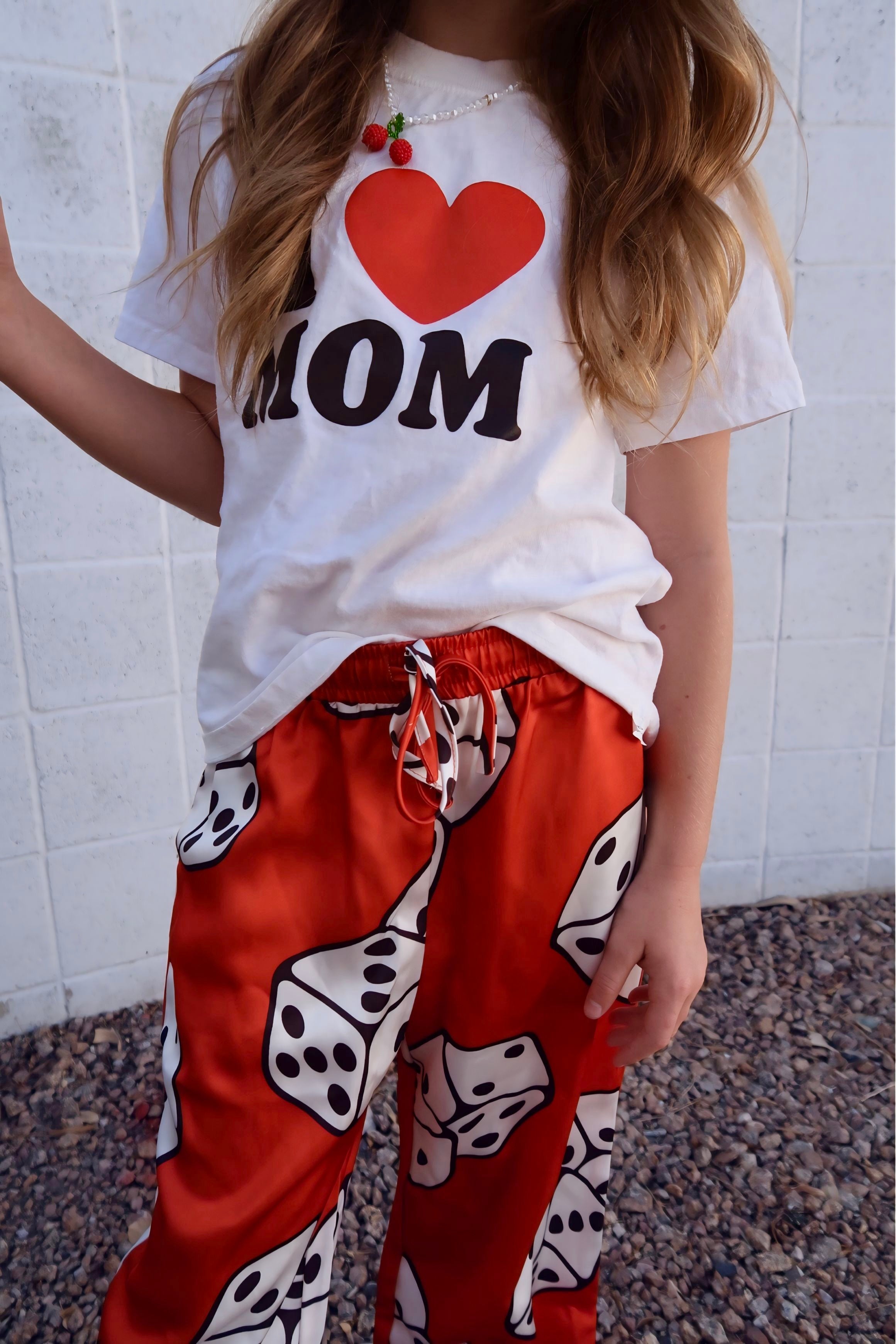High Stakes Red Dice Satin Trousers - Kid Ave