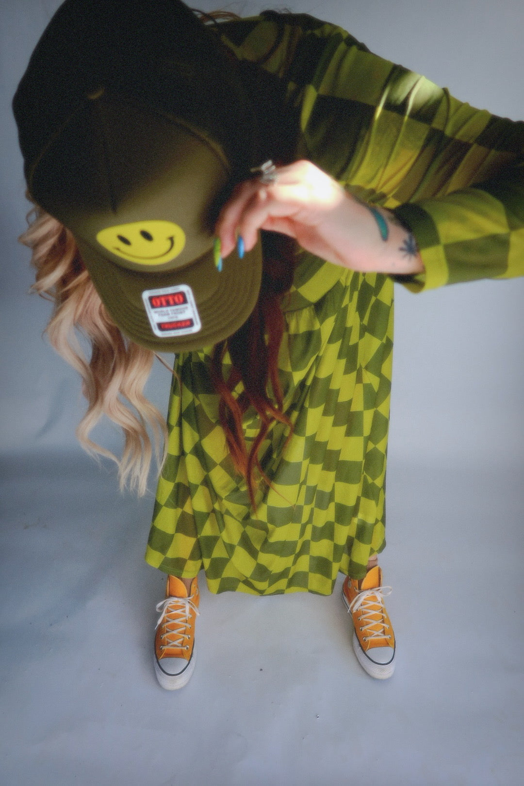 Grandma Green Checkered Mesh Dress **RESTOCKED**