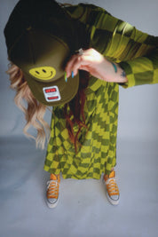 Grandma Green Checkered Mesh Dress **RESTOCKED**
