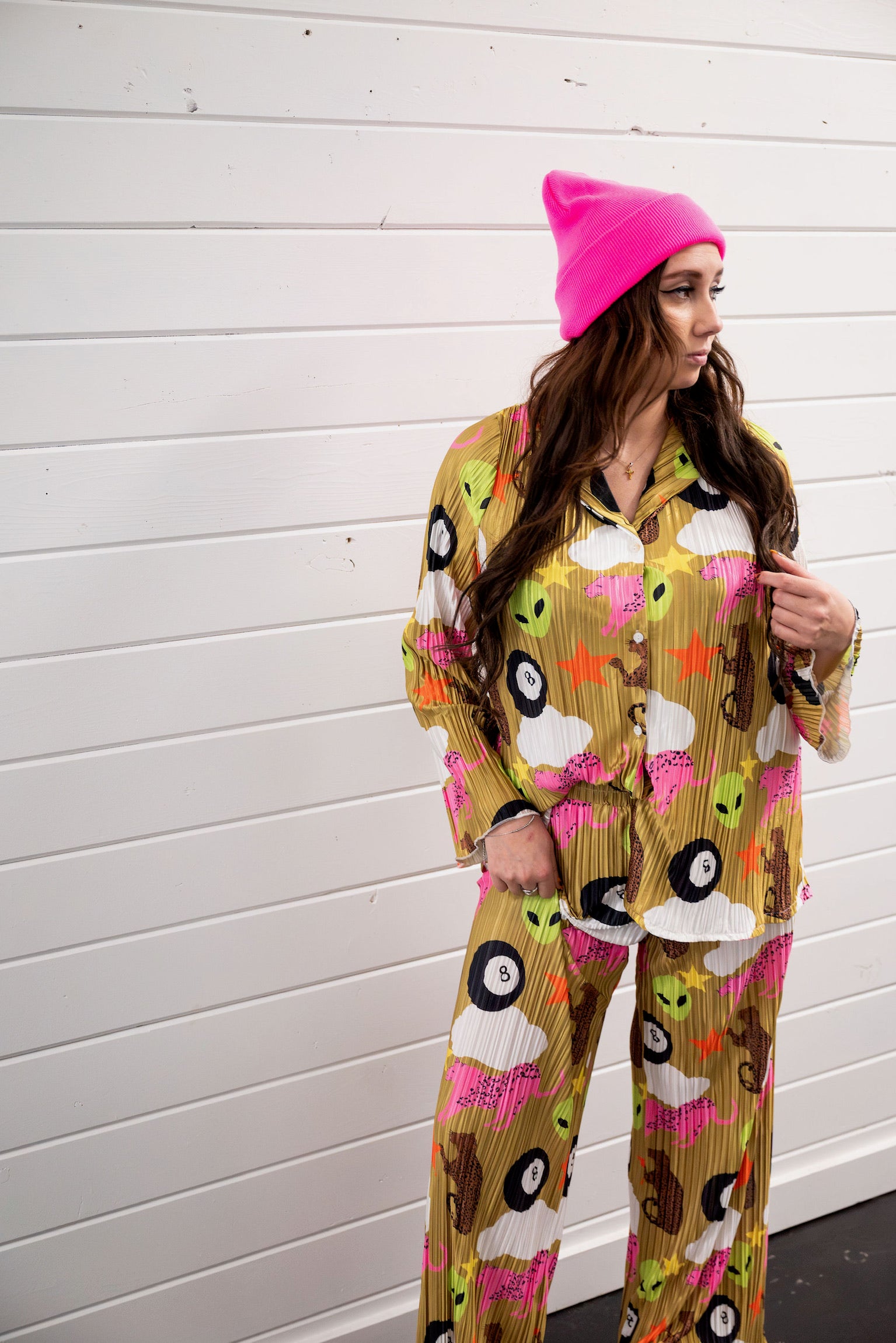 **PRE-ORDER: ships by 8/29** We Come in Peace Plissé Set **RESTOCKED**
