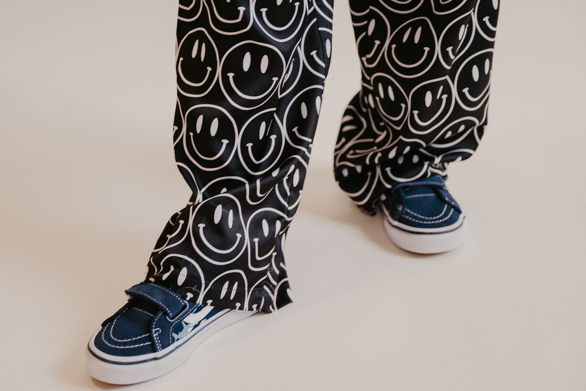 Main Character Smiley Satin Trousers - Kid Ave