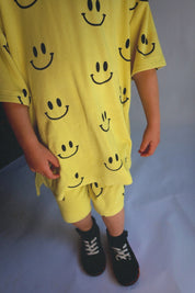 Happy To Be Here Oversized Smiley Shirt & Short Set (Kids)