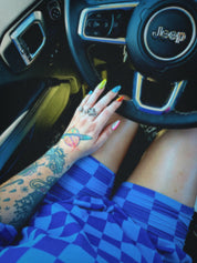 Check Yourself Blue Biker Short Set **RESTOCKED**