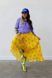 Happy To Be Here Smiley Pleated Skirt **RESTOCKED**