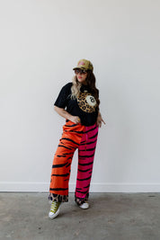 **PRE-ORDER: ships by 8/29** Wild Ombre Tiger Wide-Leg Satin Trouser  **RESTOCKED**