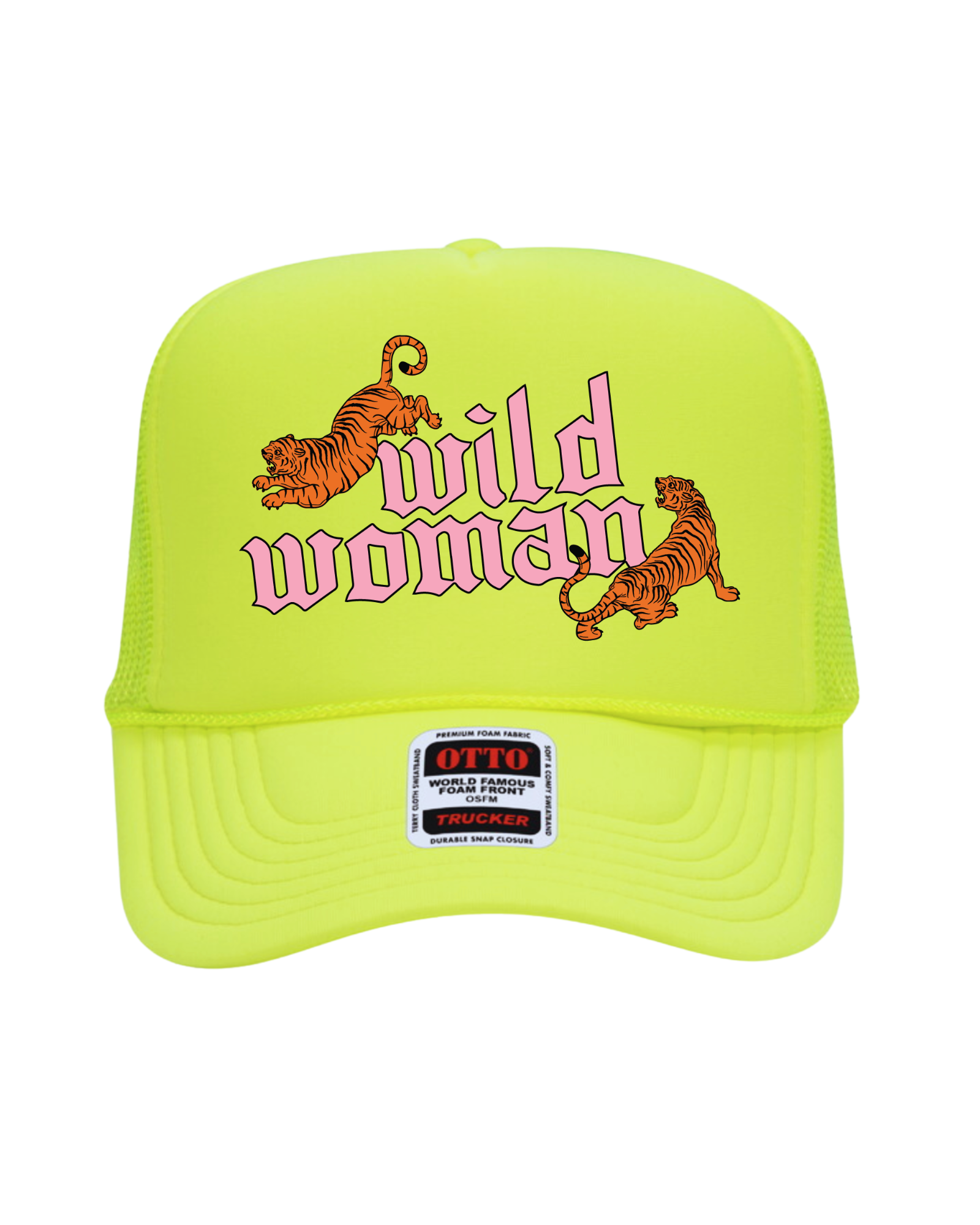 Wild Woman Trucker Hat (Neon Yellow)