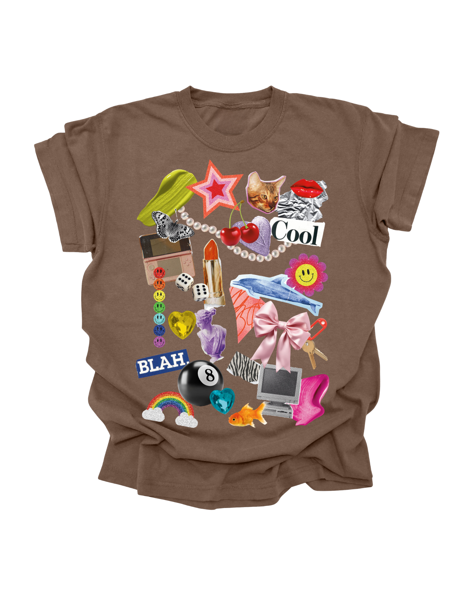 Cool Girl Collage - Espresso Graphic Tee