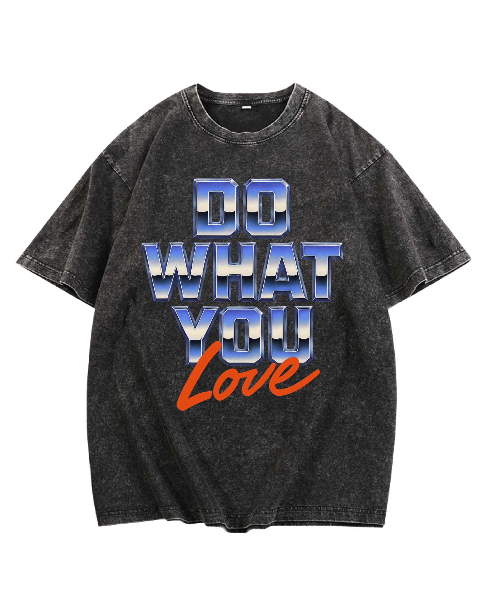 Do What You Love - Black Acid Wash Graphic Tee