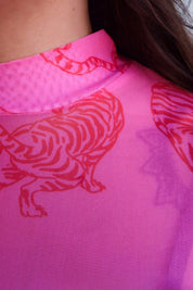 Pink Feral Mesh Top