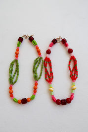 Multi Colored Beaded Layered Necklace