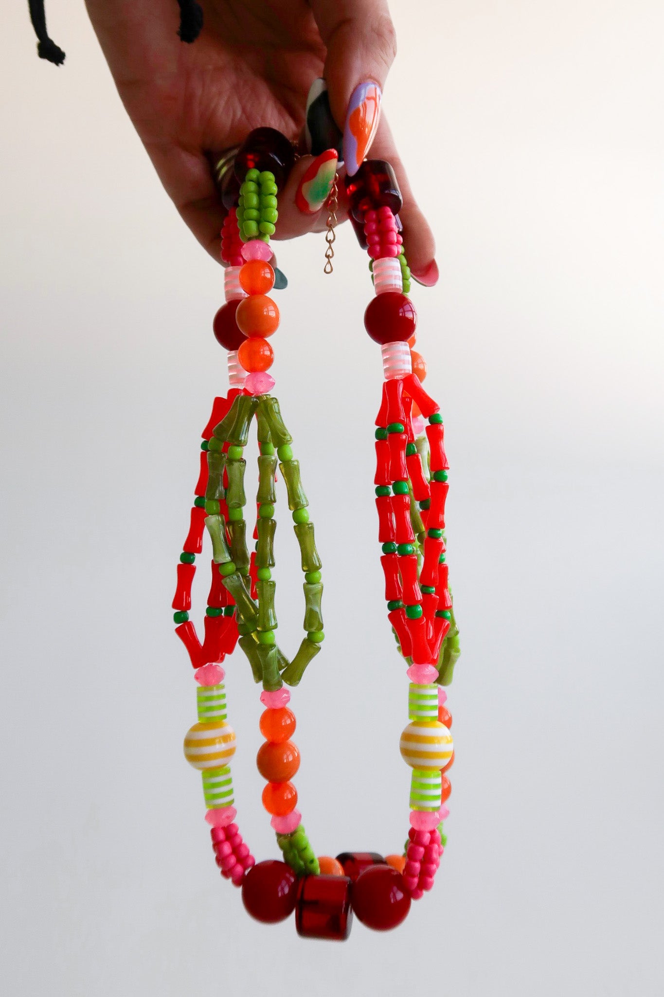 Multi Colored Beaded Layered Necklace
