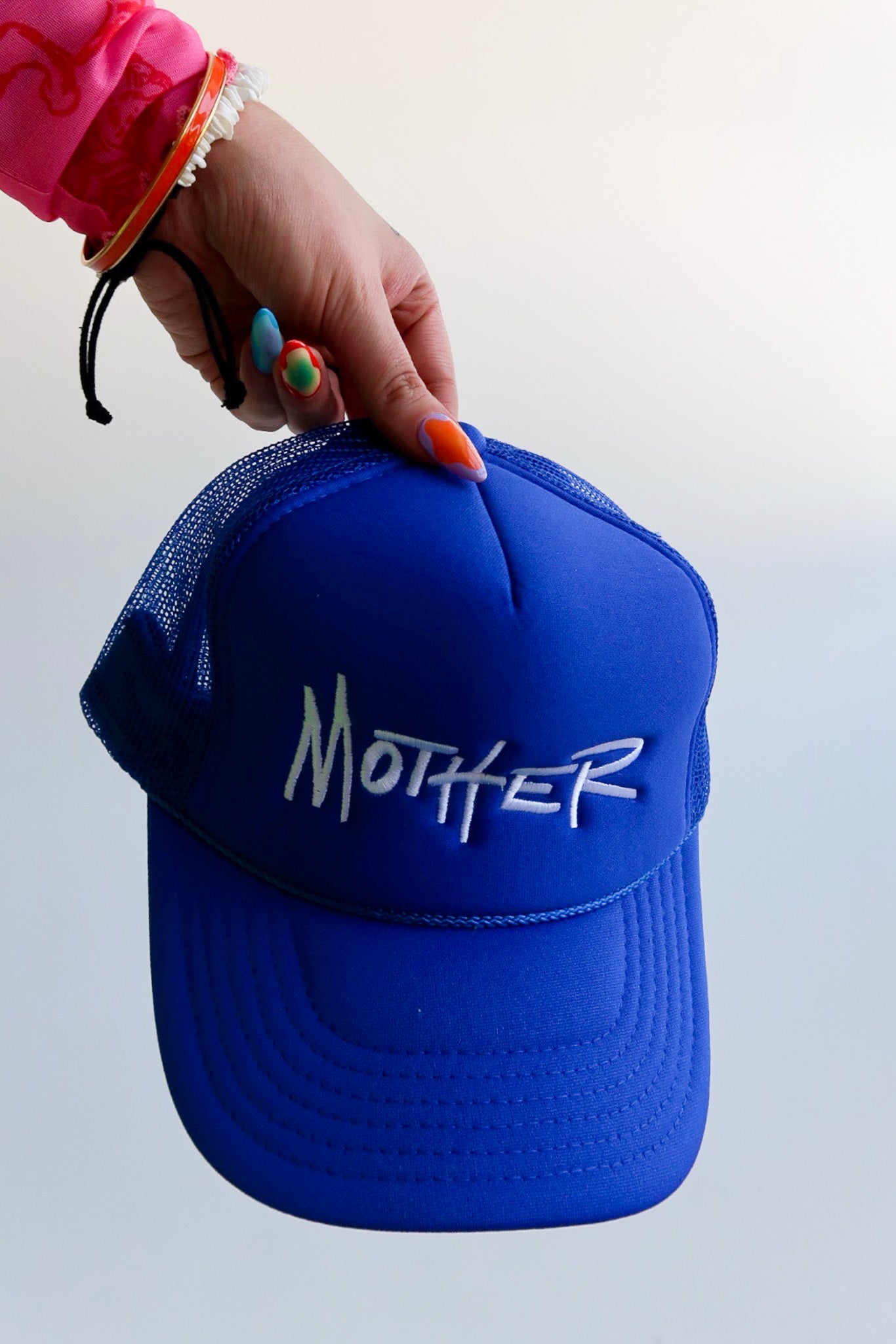 Mother Blue Embroidered Trucker Hat